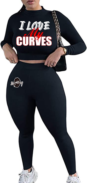 I LOVE MY CURVES SWEATER SET (BLACK)
