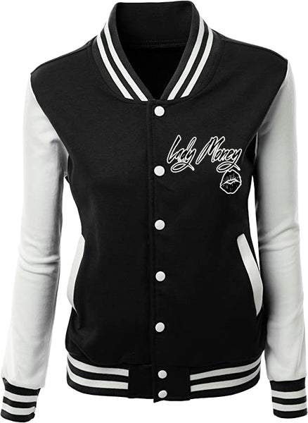 LADY MONEY CLOTHING VARSITY MONEY JACKET (BLACK)