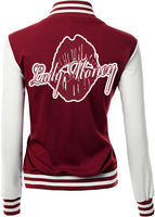 LADY MONEY CLOTHING VARSITY MONEY JACKET (BURGUNDY)