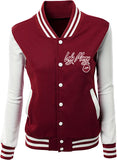 LADY MONEY CLOTHING VARSITY MONEY JACKET (BURGUNDY)