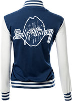 LADY MONEY CLOTHING VARSITY MONEY JACKET (NAVY BLUE)