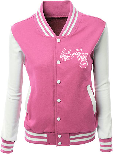 LADY MONEY CLOTHING VARSITY MONEY JACKET (PINK)