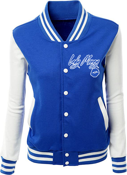 LADY MONEY CLOTHING VARSITY MONEY JACKET (ROYAL BLUE)
