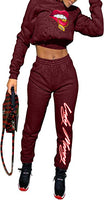 CROP TOP HOODIE MONEY COMBO SET (BURGUNDY)