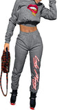 CROP TOP HOODIE MONEY COMBO SET (DARK GREY)