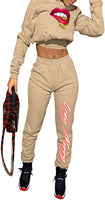 CROP TOP HOODIE MONEY COMBO SET (KHAKI)