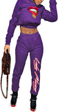 CROP TOP HOODIE MONEY COMBO SET (PURPLE)
