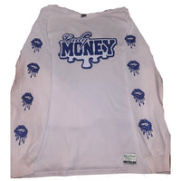LADY MONEY KISS MY LIPS LONG SLEEVE (WHITE/BLUE)