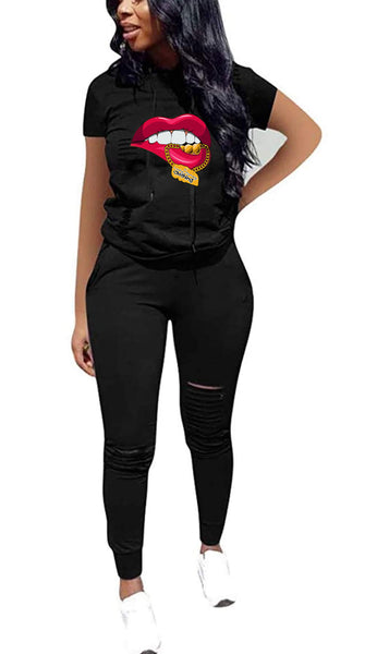 DISTRESS MONEY JOGGER COMBO SET (BLACK)