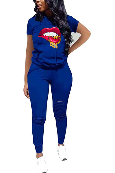 DISTRESS MONEY JOGGER COMBO SET (BLUE)