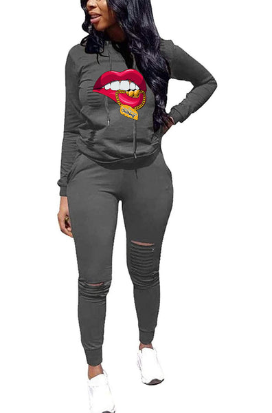 DISTRESS MONEY JOGGER COMBO SET (GREY)