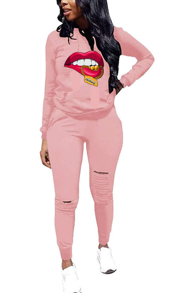 DISTRESS MONEY JOGGER COMBO SET (PINK)