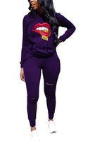 DISTRESS MONEY JOGGER COMBO SET (PURPLE)