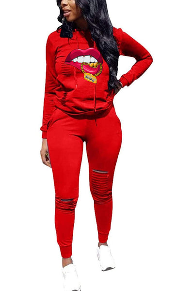 DISTRESS MONEY JOGGER COMBO SET (RED)