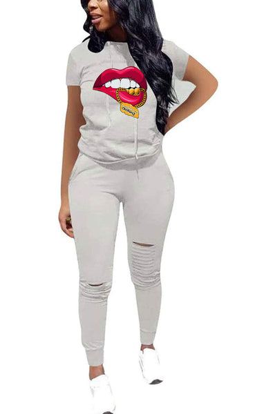 DISTRESS MONEY JOGGER COMBO SET (WHITE)