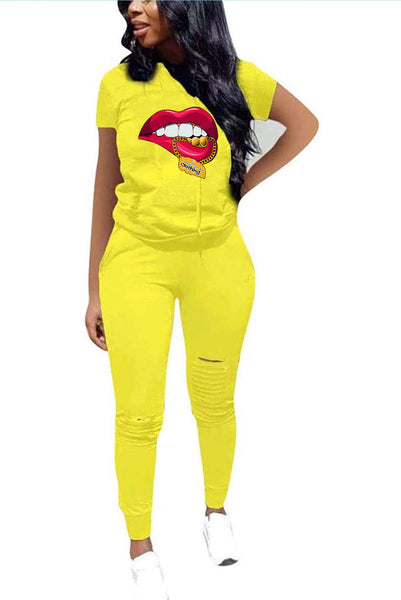 DISTRESS MONEY JOGGER COMBO SET (YELLOW)