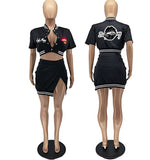 VARSITY MONEY JACKET/SKIRT COMBO SET (BLACK)