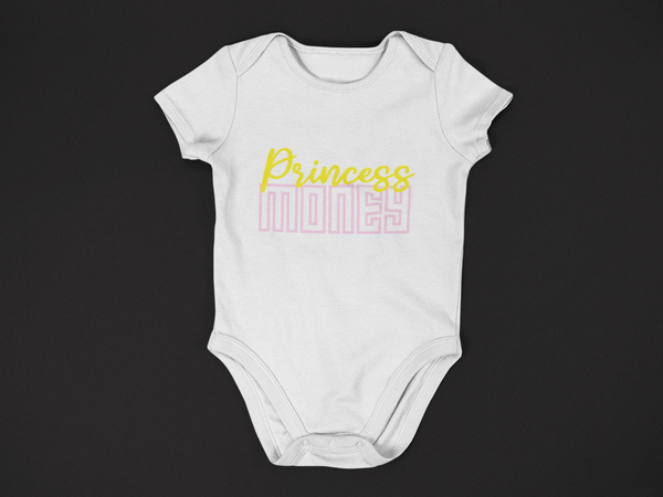 PRINCESS LOVE BABY ONESIES MONEY (WHITE)