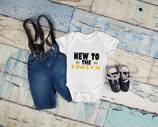 NEW TO THE KINGDOM MONEY ONESIE (WHITE)