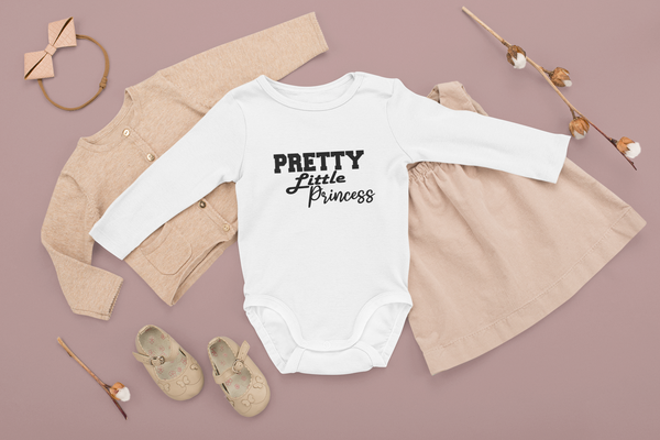 PRETTY LITTLE PRINCESS BABY ONESIES MONEY (WHITE)